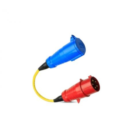 Adapter Cord 32A/3 to single ph.-CEE Plug 5P/CEE Coupling 3P