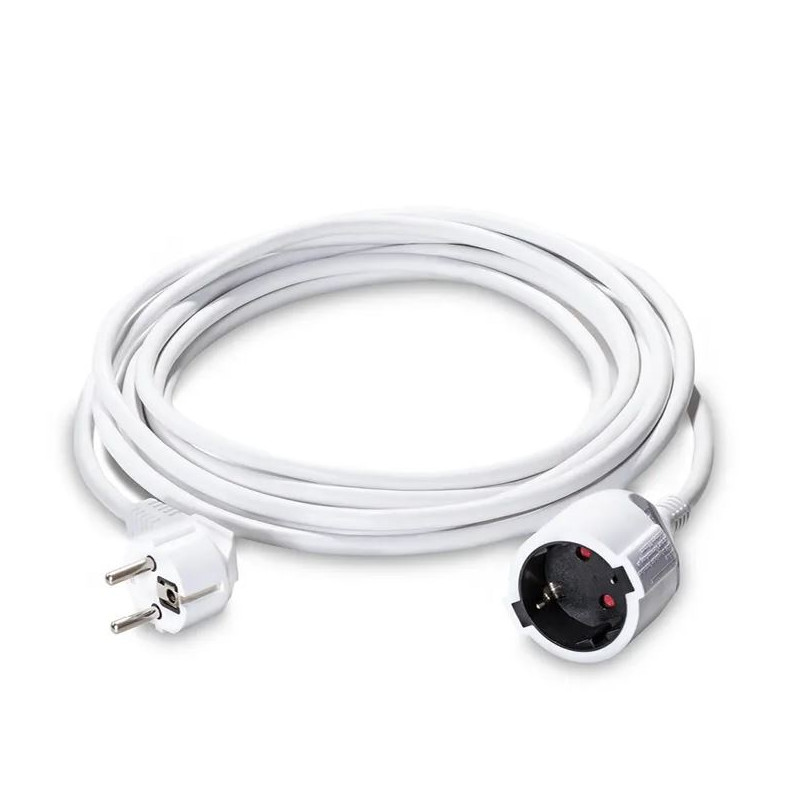 Europe extension cord single 220V white 5m