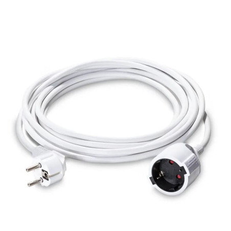 Europe extension cord single 220V white 5m